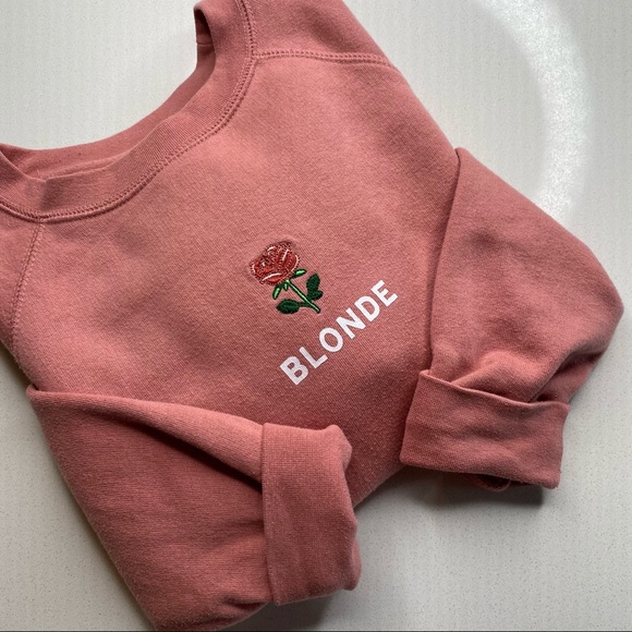Brunette The Label Sweaters - Brunette the Label Blonde Embroidered Rose